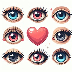 Eyes set on a white background.