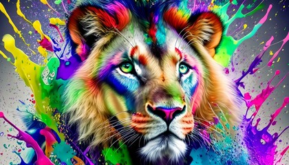 lion, background, material, illustration, art, graphic, design, cool, designer, Generative AI