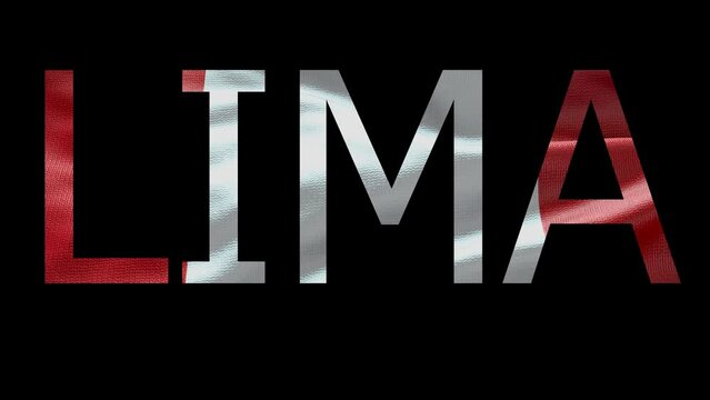 Lima Name on Transparent Background. Waving Flag