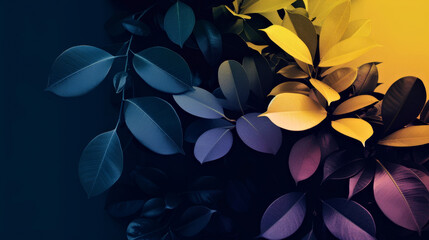 Colorful Leaves in Gradient Light