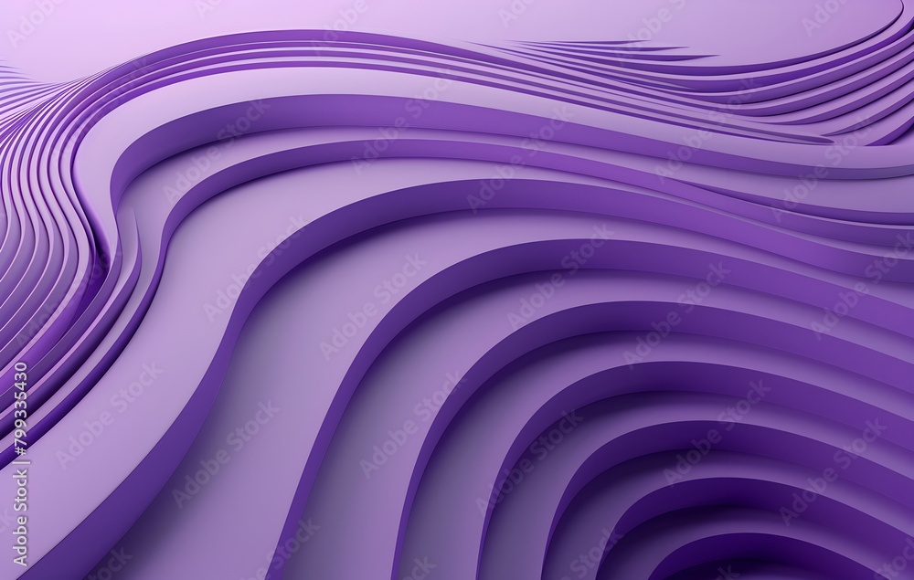 Poster 3d render of a purple abstract background with curved lines modern wallpaper with a wave pattern vec