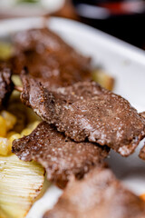 Peruvian anticuchos, juicy and seasoned, fresh from the grill.