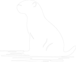 Fototapeta premium otter river outline