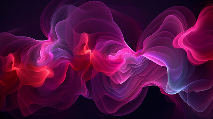 Swirling Pink and Purple Abstract Digital Artwork - obrazy, fototapety, plakaty