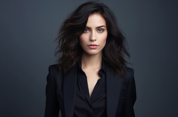 Fototapeta premium Confident professional woman in a black blazer