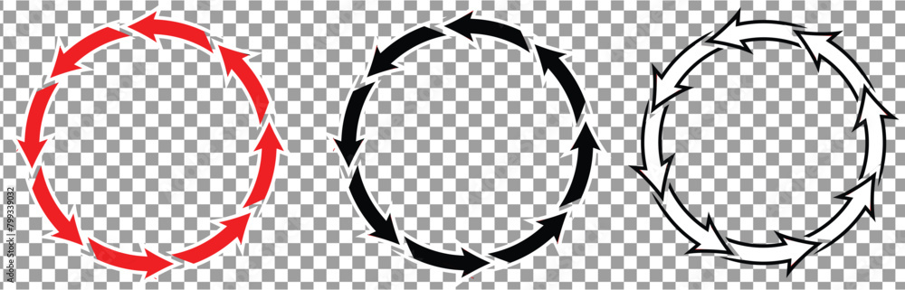 Poster circle arrow icon set. circular arrow icon, refresh, reload arrow icon symbol.