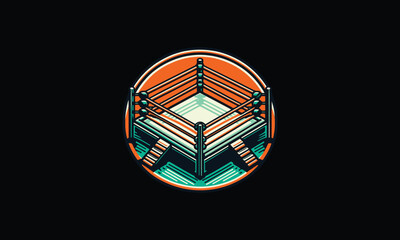 wrestling ring design logo