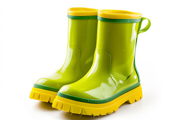 Green and Yellow Rain Boots