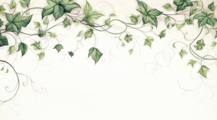 Elegant floral design with green leaves on a soft background