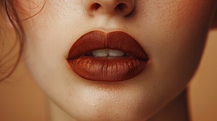 Obraz premium Close up shot photo of a woman lips