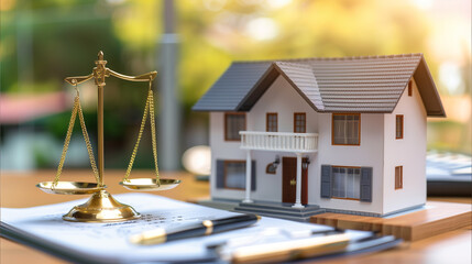 House Model, Scale, and Calculator on Table