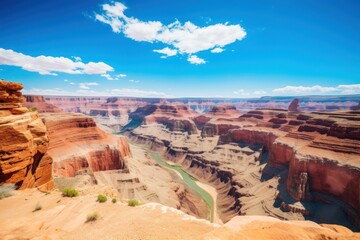 Breathtaking view of a vast canyon with a winding river
