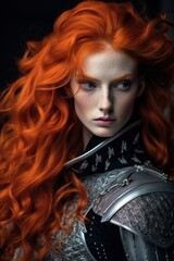 Fiery Redhead in Medieval Armor