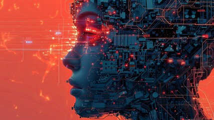 Tech-Brain Confluence - AI Neural Network Art