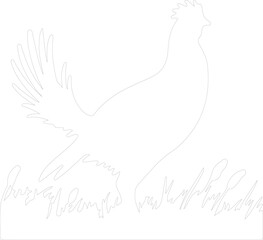 Naklejka premium prairie chicken outline