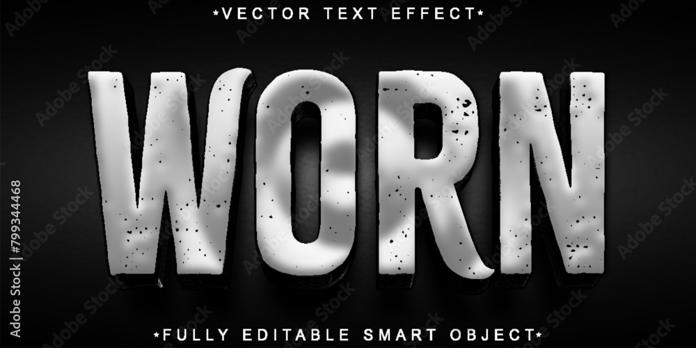 Poster worn vector fully editable smart object text effect
