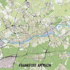 Frankfurt, Germany map poster art