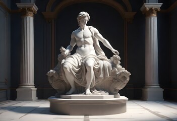 a beautiful statue in the museum