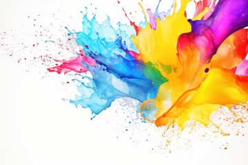 Vibrant Explosion of Colorful Paint Splashes