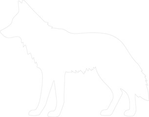 Obraz premium red wolf outline