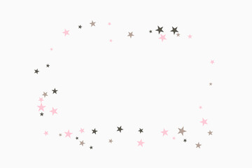 Silver star of confetti. Falling stars on a white background. Illustration of flying shiny stars. Decorative element. Suitable for your design, cards, invitations, gift, vip.
