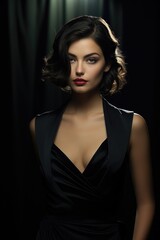  Elegance beautiful woman in business suit, tuxedo for wedding, blending professionalism with timeless bridal chic, embodying grace, style, sophistication for stunning celebration or meeting