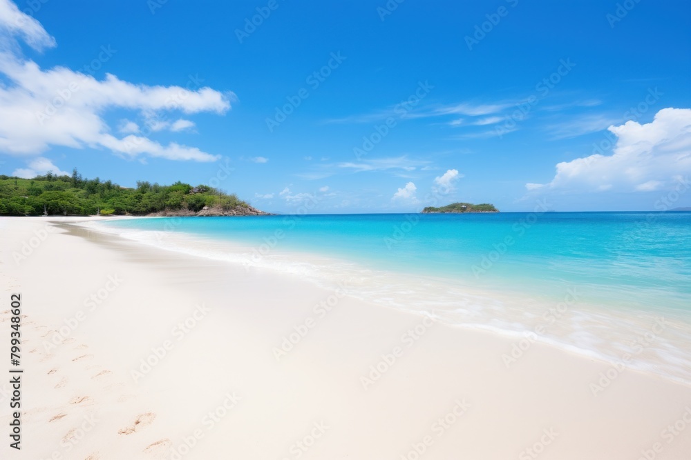 Sticker Pristine Tropical Beach with Clear Blue Water