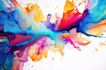 Explosion of Color: Vibrant Paint Splashes in Abstract Design