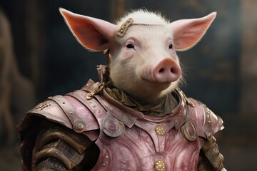 Portrait of a Pig in Fantasy Armor