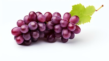 A bunch of red grapes isolated on a white background. Clipping path