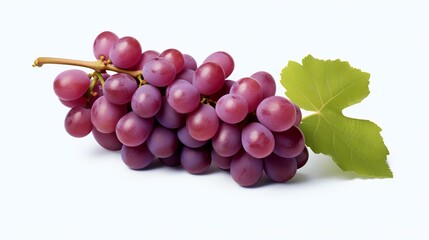 Fototapeta premium A bunch of red grapes isolated on a white background. Clipping path
