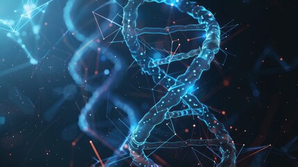 abstract DNA technology science concept futuristic on hi tech blue background