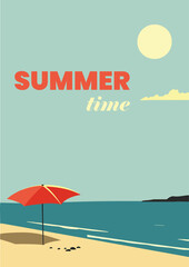 Summer time poster in retro colors