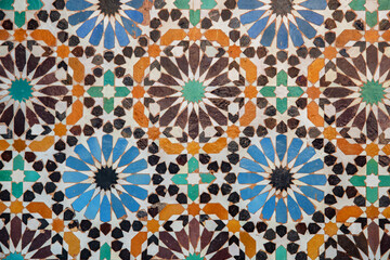 Wall with Islamic decoration in Marrakech - obrazy, fototapety, plakaty