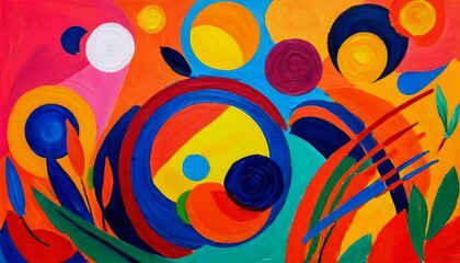 Fauvist Flair: Background Infused with Bold, Intense Colors and Simplified Forms
 - obrazy, fototapety, plakaty