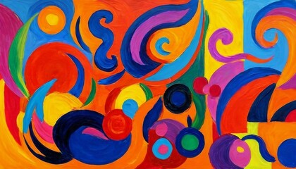 Fauvist Flair: Background Infused with Bold, Intense Colors and Simplified Forms
 - obrazy, fototapety, plakaty