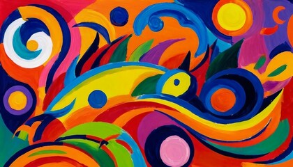 Fauvist Flair: Background Infused with Bold, Intense Colors and Simplified Forms
