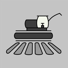 Combine harvester vector flat icon