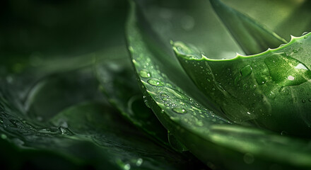 Aloe vera leaves closeup