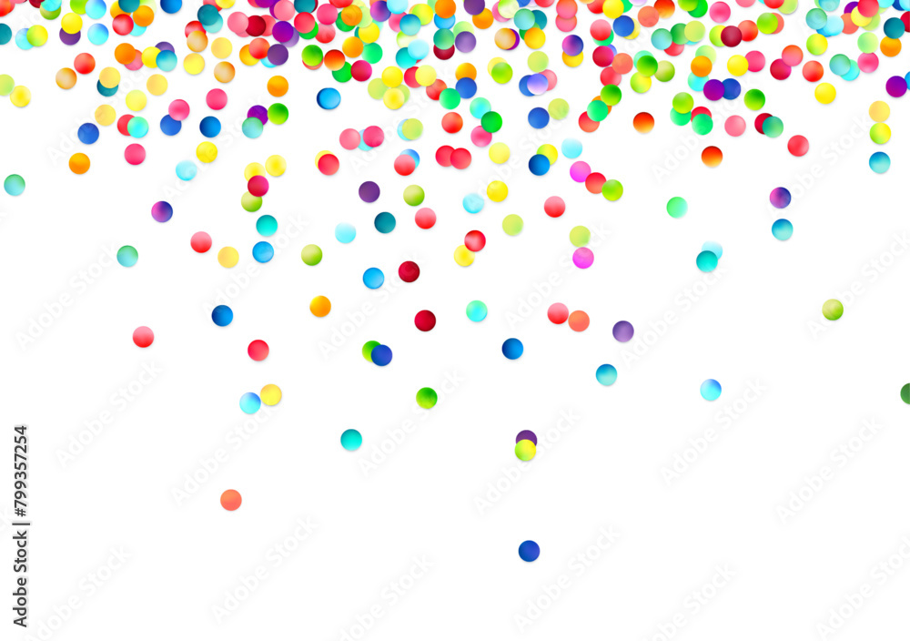 Poster an array of multicolored bubbles floats across the top of a white background, creating a sense of li