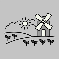 Spring field. Seedling. Green plants, organic farm