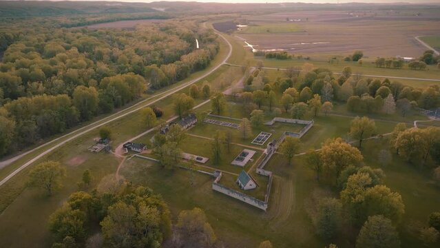 Fort De Chartres, at sunset in  southern Illinois, USA