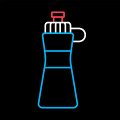 Sport water bottle plastic vector icon