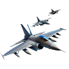 Modern fighter jet military airplane isolated on transparent