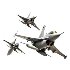 Modern fighter jet military airplane isolated on transparent