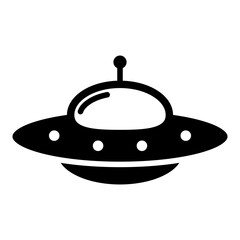 Cartoon UFO icon, vector illustration on white background