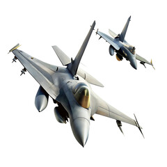 Modern fighter jet military airplane isolated on transparent