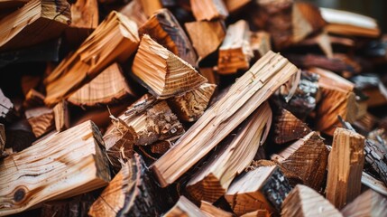 Person standing near wood stack