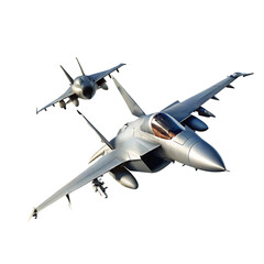 Modern fighter jet military airplane isolated on transparent