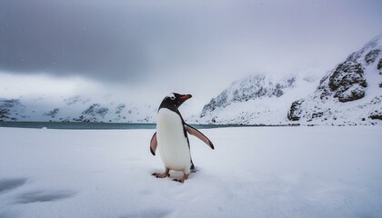 Obraz premium penguin on ice